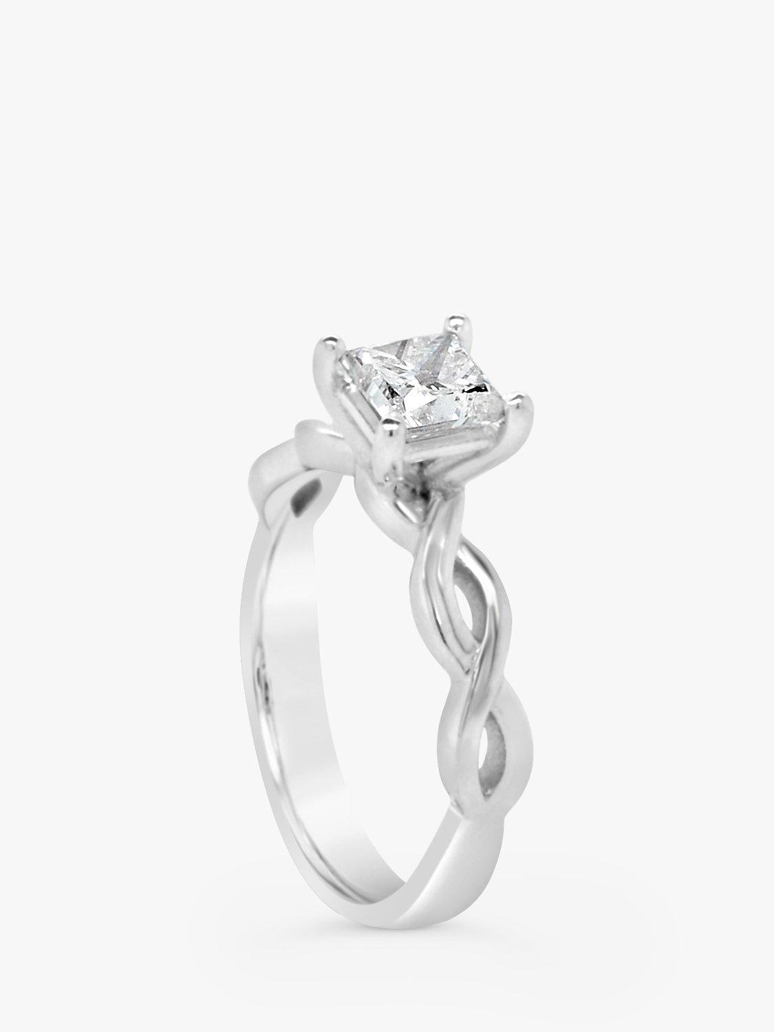 Product image 4 of 6, which shows Milton & Humble Jewellery Pre-Loved Platinum Princess Cut Diamond Twist Ring