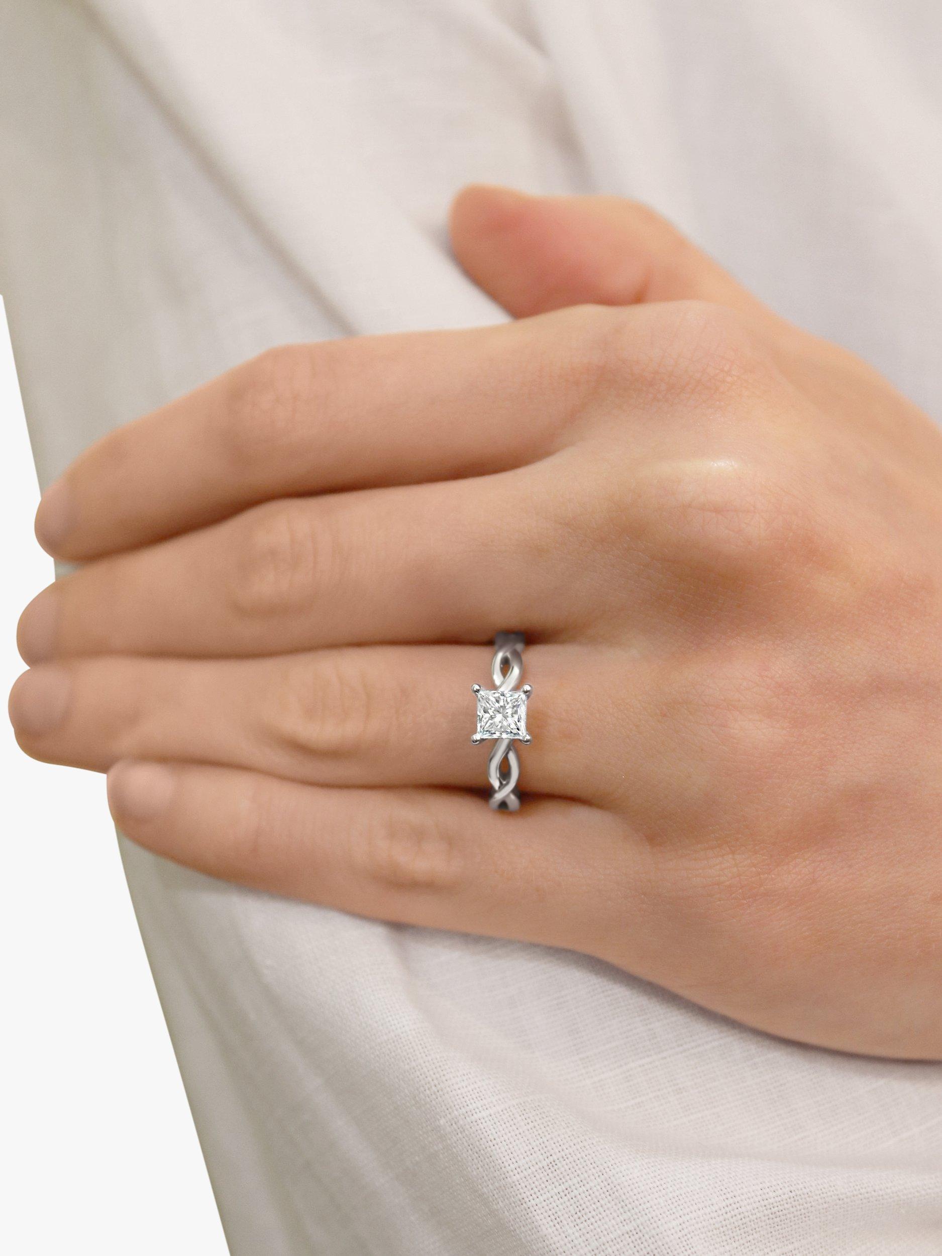 Product image 6 of 6, which shows Milton & Humble Jewellery Pre-Loved Platinum Princess Cut Diamond Twist Ring
