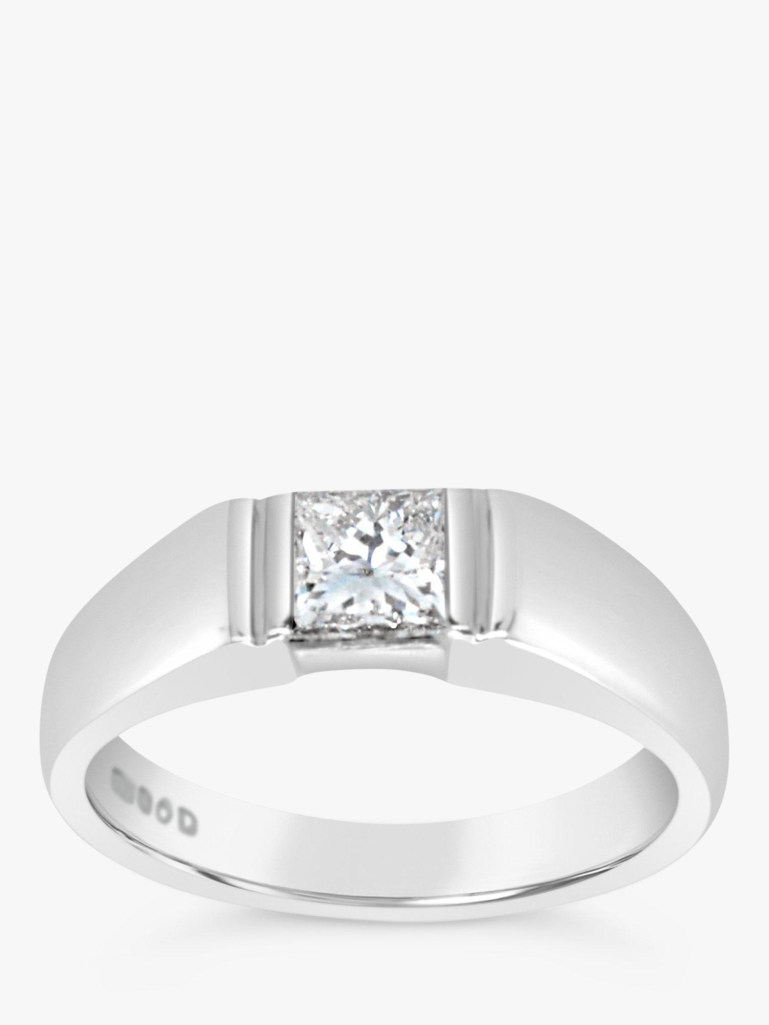 Product image 1 of 5, which shows Milton & Humble Jewellery Pre-Loved Platinum Princess Cut Diamond Ring, Dated Sheffield 2002