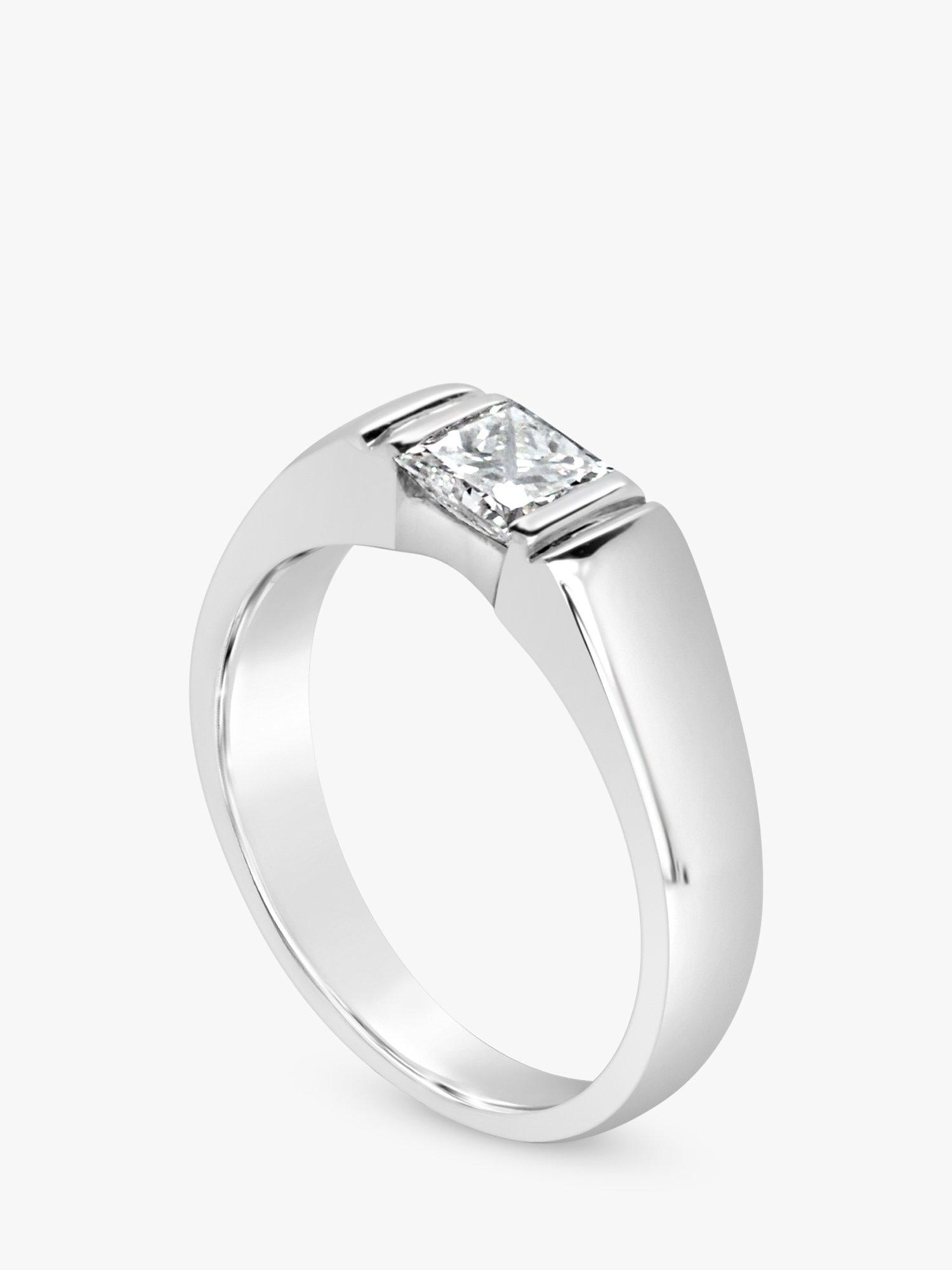 Product image 4 of 5, which shows Milton & Humble Jewellery Pre-Loved Platinum Princess Cut Diamond Ring, Dated Sheffield 2002