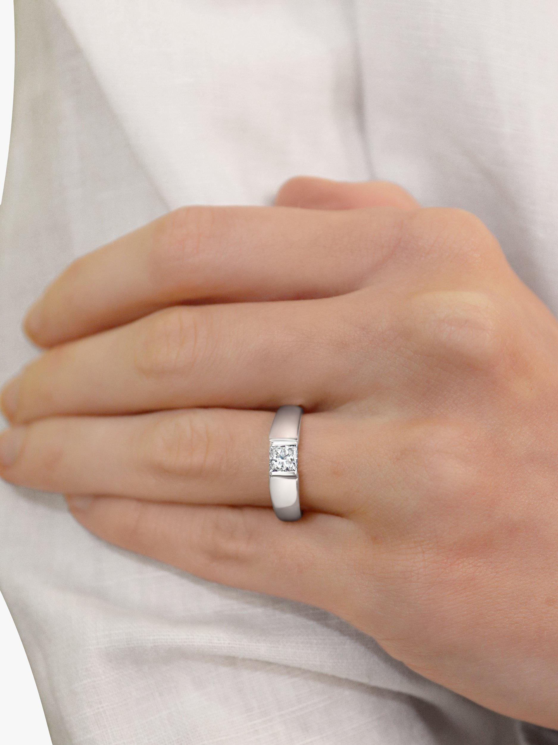 Product image 5 of 5, which shows Milton & Humble Jewellery Pre-Loved Platinum Princess Cut Diamond Ring, Dated Sheffield 2002