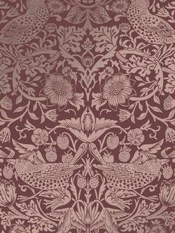 William Morris At Home Strawberry Thief Fibrous Wallpaper, 124235