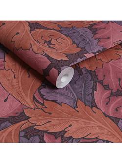 William Morris At Home Acanthus Wallpaper - view 2, Plum
