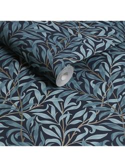 William Morris At Home Willow Bough Wallpaper - view 2, Deep Blue
