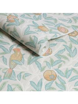 William Morris At Home Bird and Pomegranate Wallpaper - view 2, Duck Egg 124261