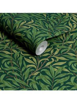 William Morris At Home Willow Bough Wallpaper - view 2, Deep Green