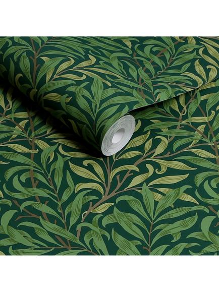 William Morris At Home Willow Bough Wallpaper - view 2, Deep Green