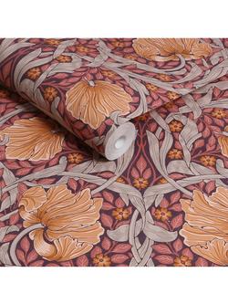 William Morris At Home Pimpernel Wallpaper - view 2, Plum