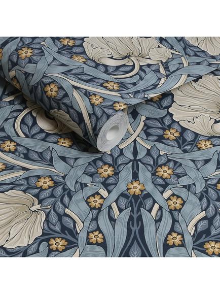 William Morris At Home Pimpernel Wallpaper - view 2, Blue