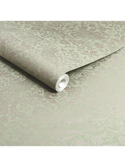 William Morris At Home Strawberry Thief Fibrous Wallpaper - view 2, 124237