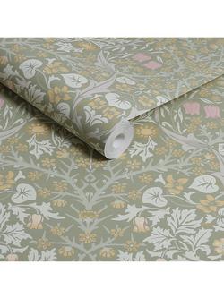 William Morris At Home Blackthorn Wallpaper - view 2, Sage