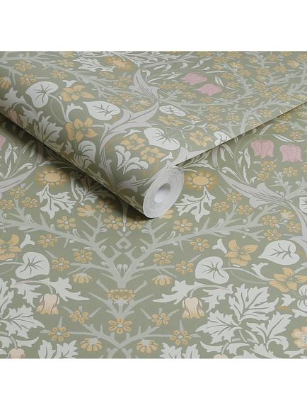 William Morris At Home Blackthorn Wallpaper - view 2, Sage