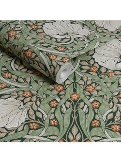 William Morris At Home Pimpernel Wallpaper - view 2, Green