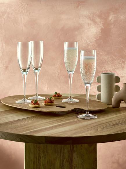 Luigi Bormioli Michelangelo Glass Flute, Set of 4, 200ml, Clear - view 2, Clear