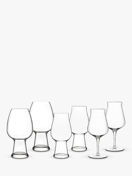 Luigi Bormioli Beer Tasting Glasses, Set of 6, Clear, Clear