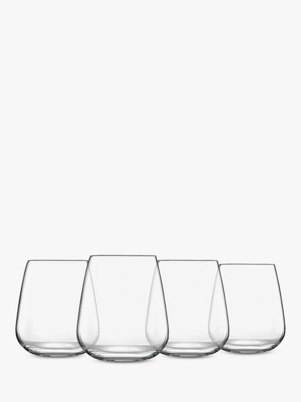 Luigi Bormioli Talismano Double Old Fashioned Glass Tumblers, Set of 4, 450ml, Clear, 