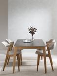 John Lewis Mira II Extending Rectangular Dining Table, Oak/Brown Ceramic