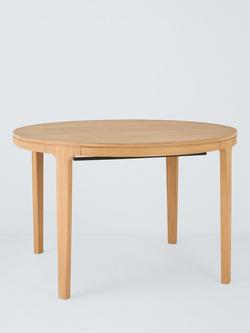 John Lewis Mira II Extending Round Dining Table, Oak, 