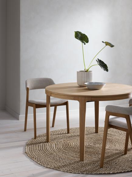 John Lewis Mira II Extending Round Dining Table, Oak - view 2, 