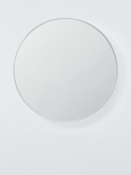 John Lewis Round Aluminium Frame Wall Mirror, 65cm, Silver, Silver