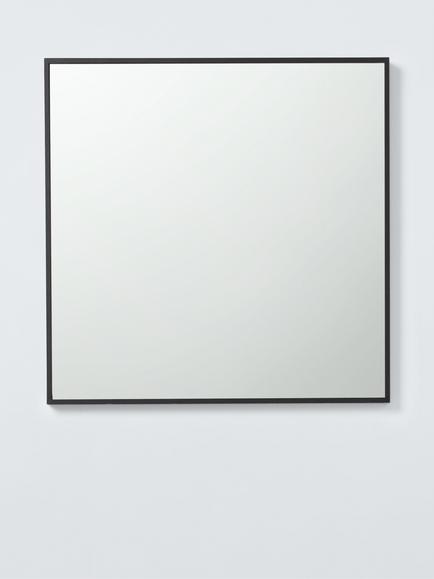 John Lewis Square Mirror, 55 x 55cm, Black, Black