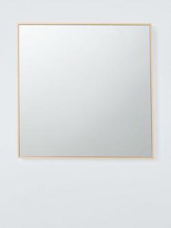 John Lewis Wood-Effect Square Wall Mirror, 55 x 55cm, Natural, Natural