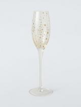 John Lewis Stars Metallic Glass Champagne Flute, 200ml, Gold