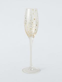 John Lewis Stars Metallic Glass Champagne Flute, 200ml, Gold, Gold