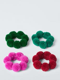 John Lewis Pom Pom Napkin Rings, Set of 4, Multi, 