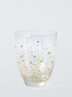 John Lewis Stars Metallic Glass Tumbler, 350ml, Gold, Gold