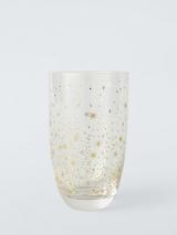 John Lewis Stars Metallic Glass Highball, 460ml, Gold