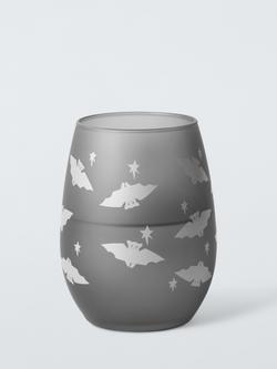 John Lewis Halloween Bat Glass Tumbler, 350ml, Black, 