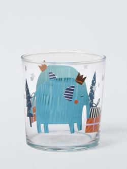 John Lewis Elephant Glass Tumbler, 380ml, Multi, 