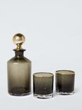 John Lewis Ombre Glass Decanter & Double Old Fashioned Tumblers Gift Set, Black