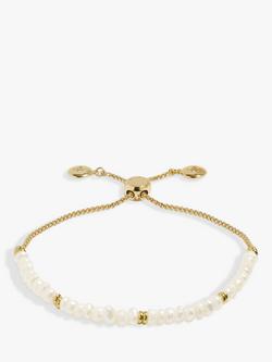 Joma Jewellery Manifestones Pearl Gold Plated Bracelet, Gold, Gold
