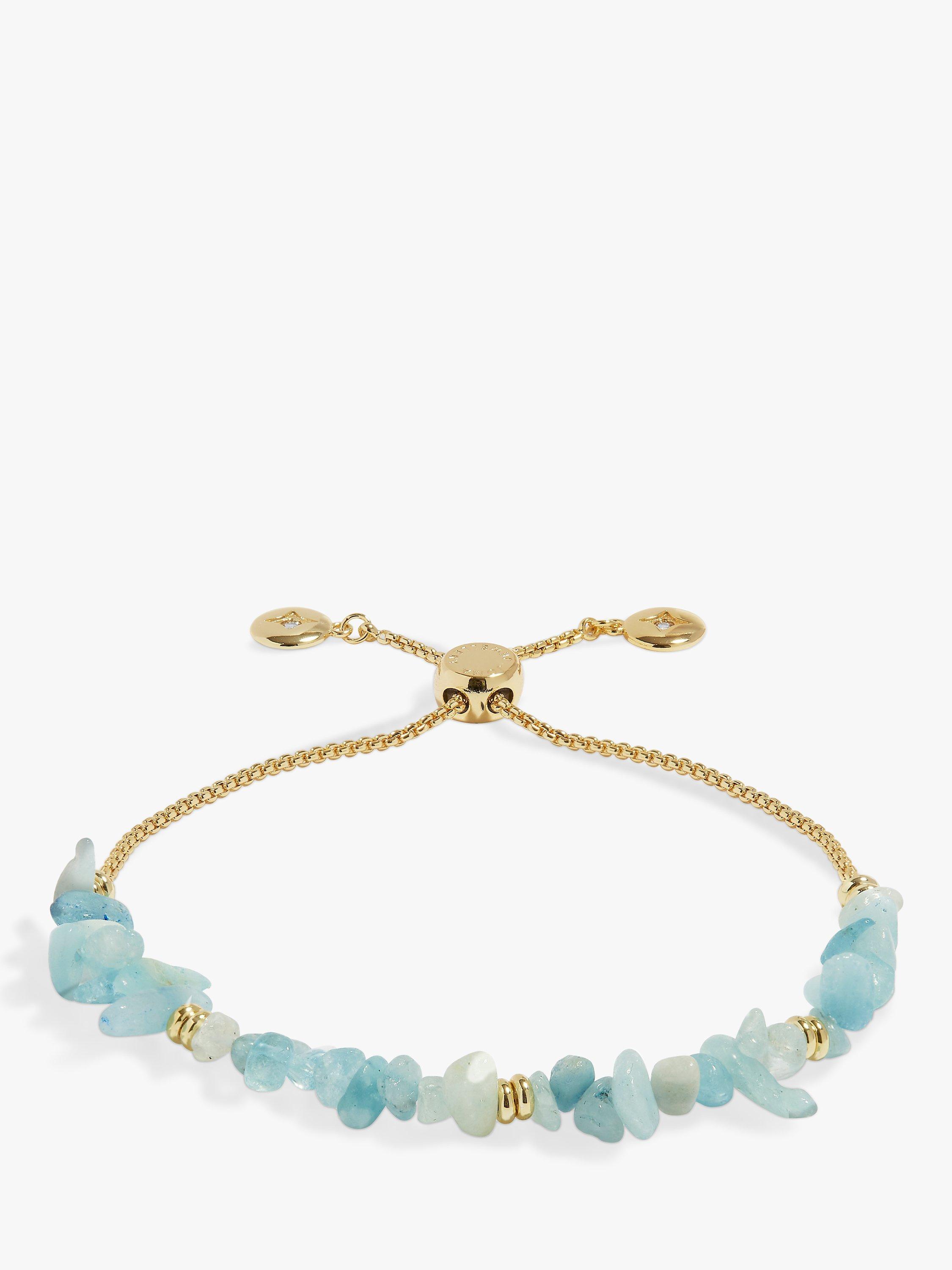 Product image 1 of 5, which shows Joma Jewellery Manifestones Aquamarine Gold Plated Bracelet, Gold
