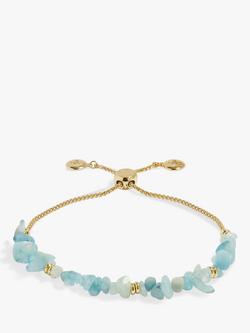 Joma Jewellery Manifestones Aquamarine Gold Plated Bracelet, Gold, Gold