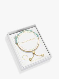Joma Jewellery Manifestones Aquamarine Gold Plated Bracelet, Gold - view 2, Gold