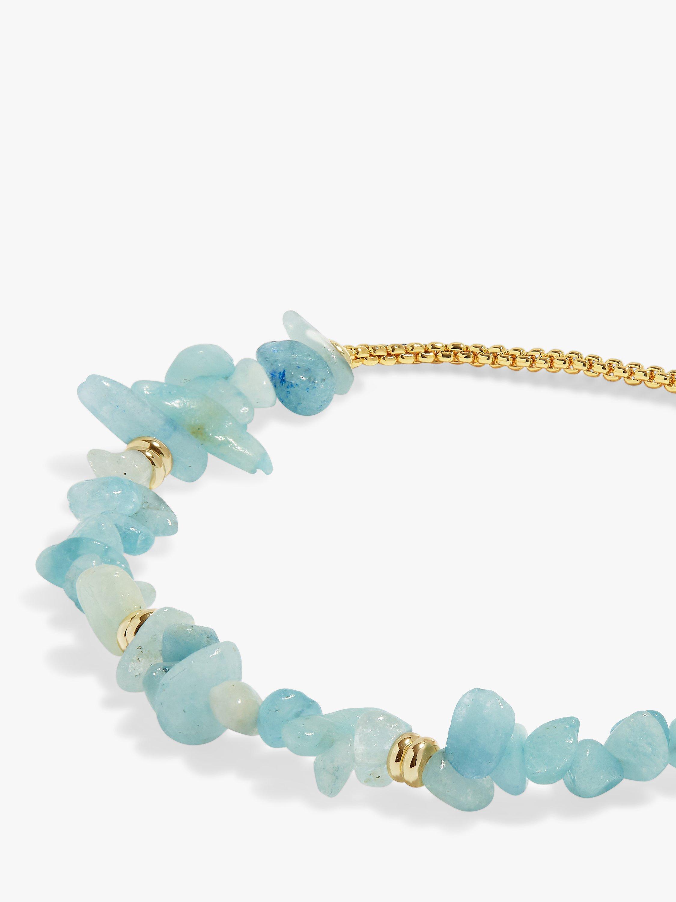 Product image 3 of 5, which shows Joma Jewellery Manifestones Aquamarine Gold Plated Bracelet, Gold