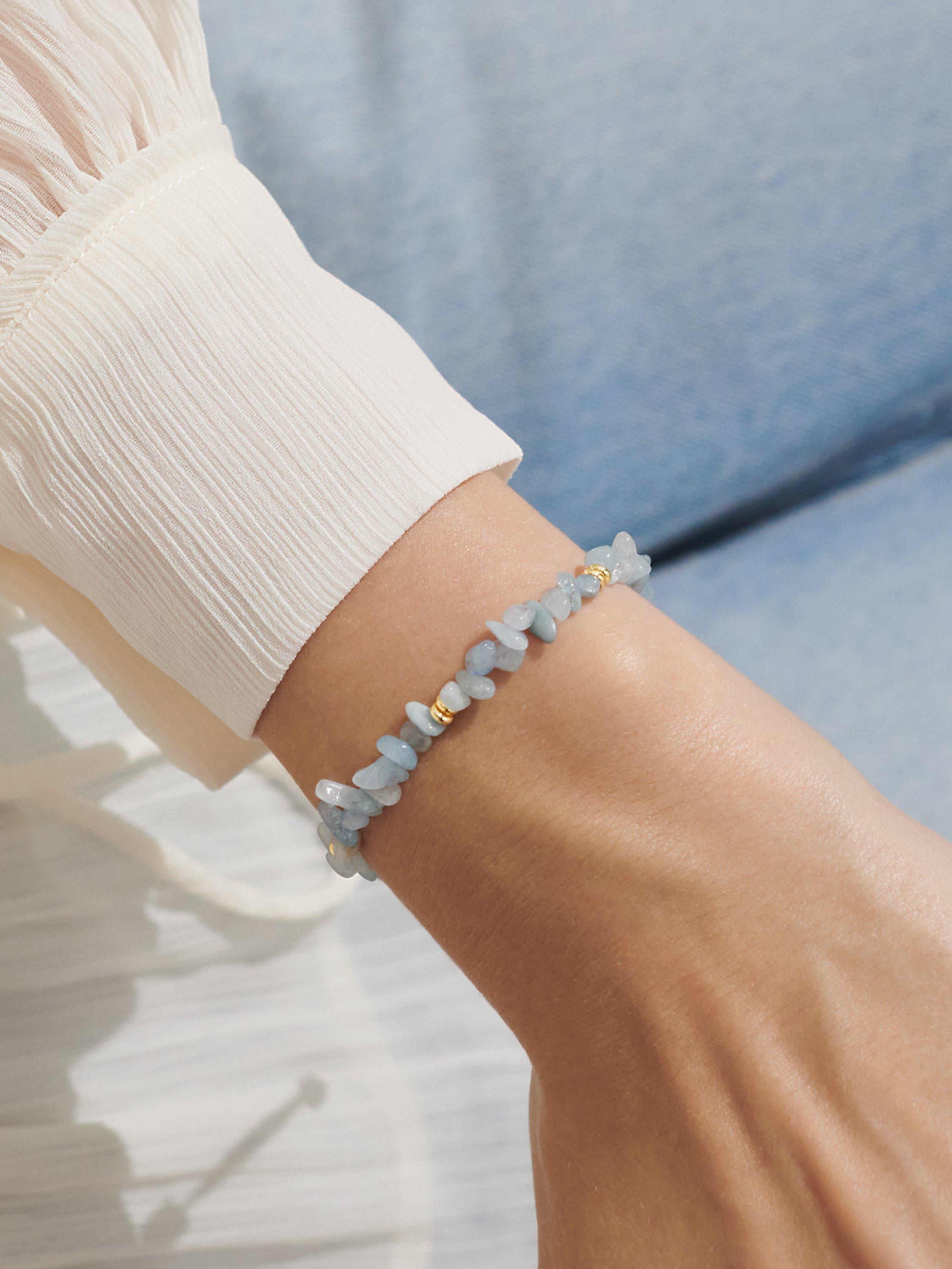 Product image 4 of 5, which shows Joma Jewellery Manifestones Aquamarine Gold Plated Bracelet, Gold