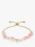 Joma Jewellery Manifestones Watermelon Stone Slider Bracelet, Gold