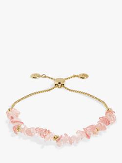 Joma Jewellery Manifestones Watermelon Stone Slider Bracelet, Gold, Gold