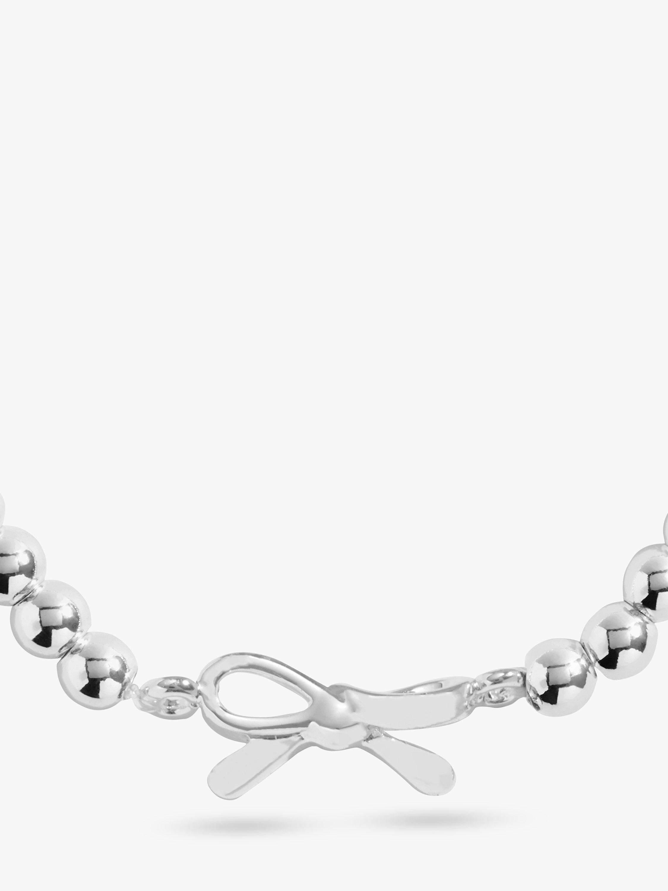 Product image 3 of 5, which shows Joma Jewellery A Little Thank You Bow Bracelet, Silver