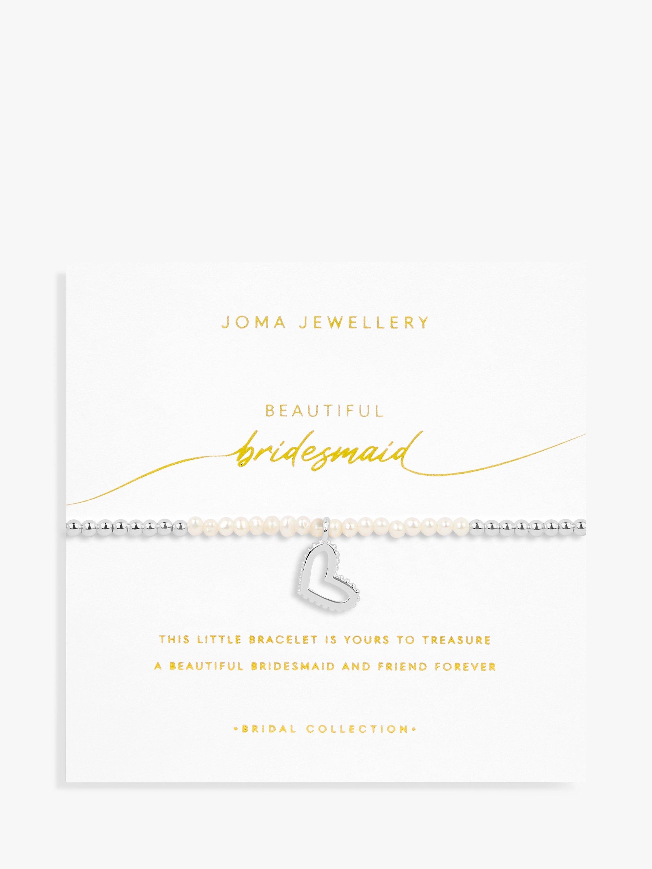Product image 2 of 5, which shows Joma Jewellery Bridesmaid Bridal Pearl Beaded Bracelet, Silver
