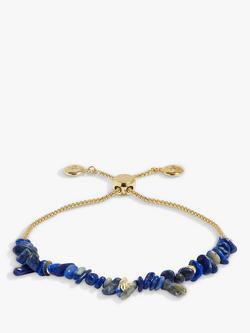Joma Jewellery Manifestones Collection Lapis Lazuli Slider Bracelet, Gold/Blue, Gold