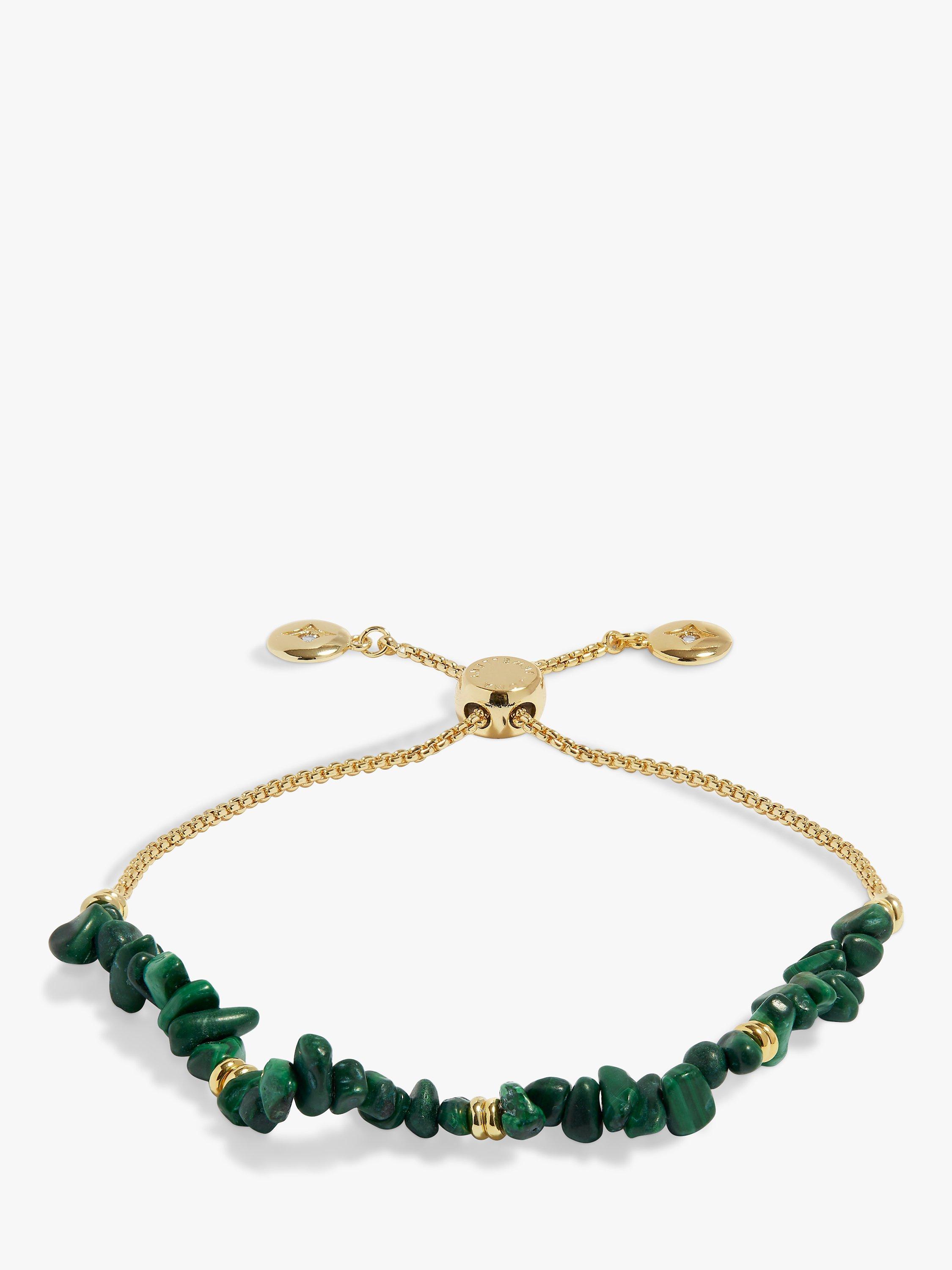 Product image 1 of 5, which shows Joma Jewellery Manifestones Malachite Gold Plated Bracelet, Gold