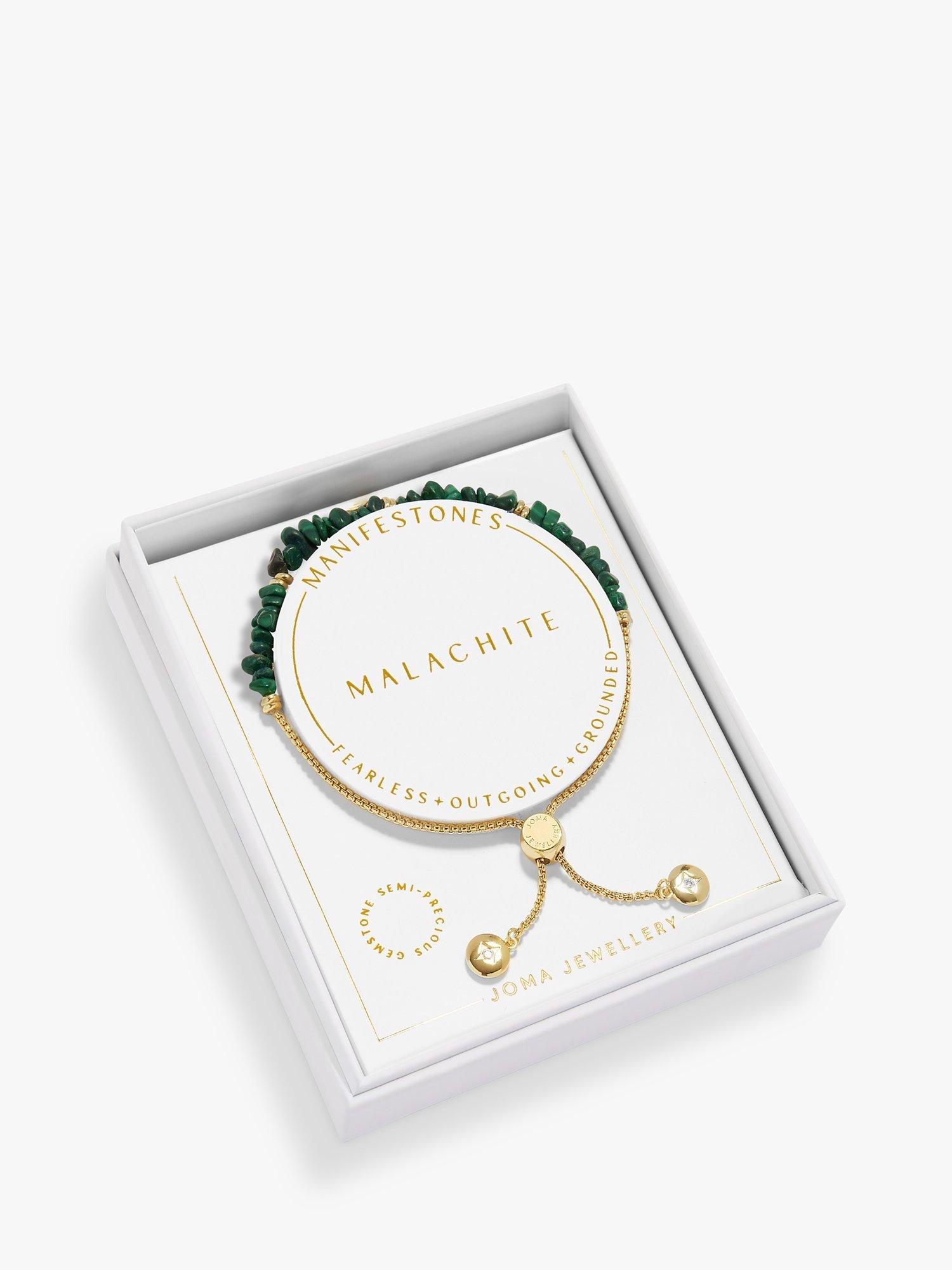 Product image 2 of 5, which shows Joma Jewellery Manifestones Malachite Gold Plated Bracelet, Gold