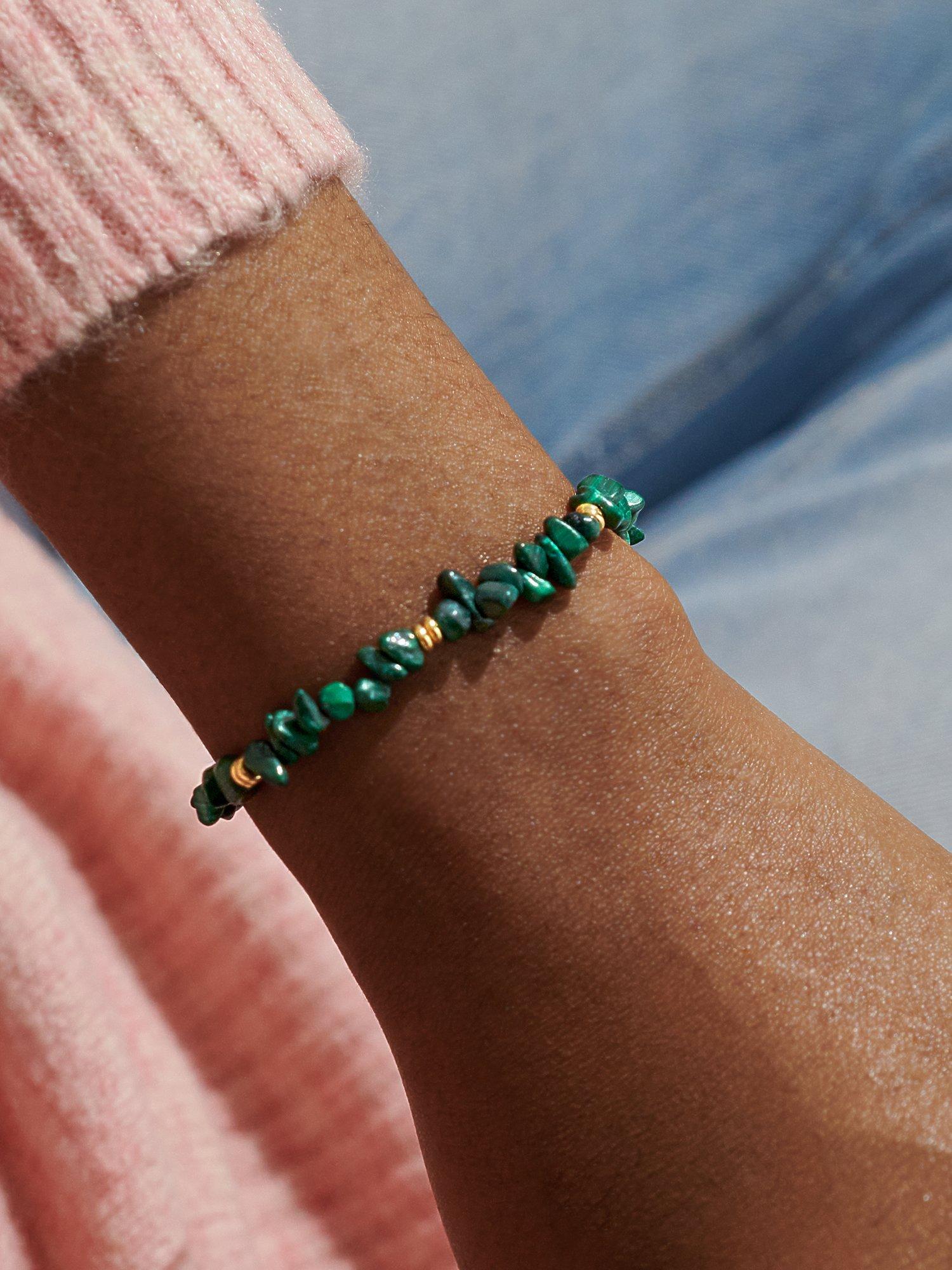 Product image 4 of 5, which shows Joma Jewellery Manifestones Malachite Gold Plated Bracelet, Gold
