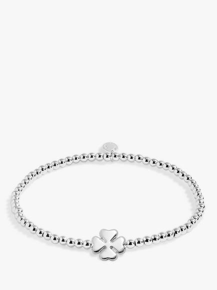 Joma Jewellery A Little Luck Beaded Bracelet, Silver, Silver