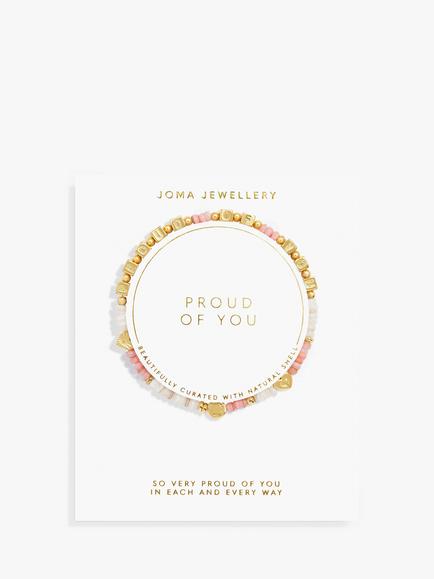 Joma Jewellery Happy Little Moments Proud of You Beaded Bracelet, Gold - view 2, Gold